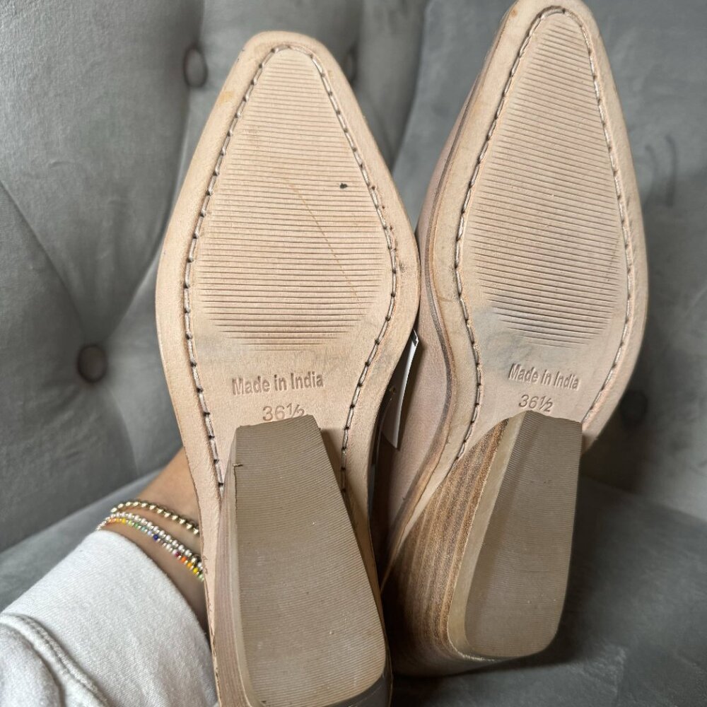 Free People Tallulah Pointed Toe Leather Western Mules Size‎ 36.5 - Picture 10 of 10